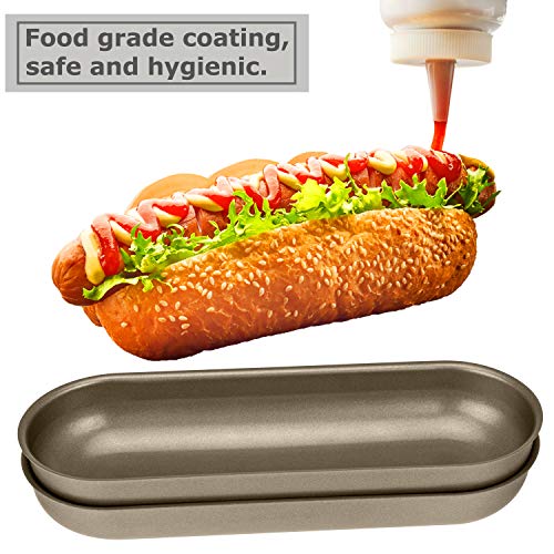 Star Quality Non-stick coating Toast Mold | Carbon Steel material sturdy Bread Pan | Sandwich and subs Makers for home, restaurant, and picnic (4 PCS, Hotdog Bun) - Image 5