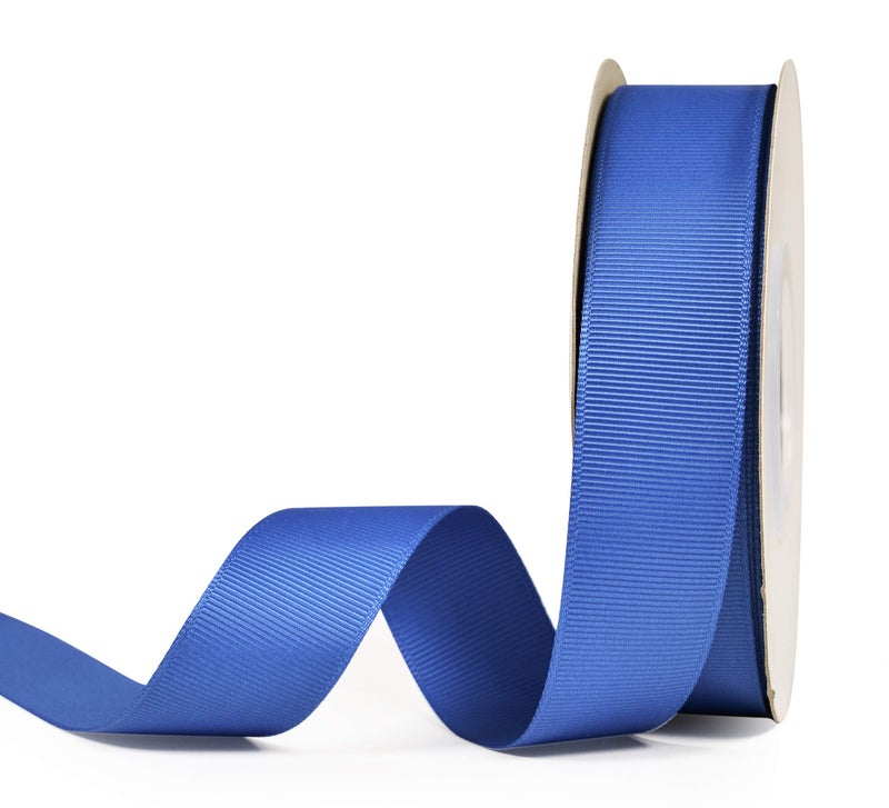 YAMA Solid Grosgrain Ribbon Roll 1 Inch 25 Yards for Gift Wrapping Ribbons Royal Blue