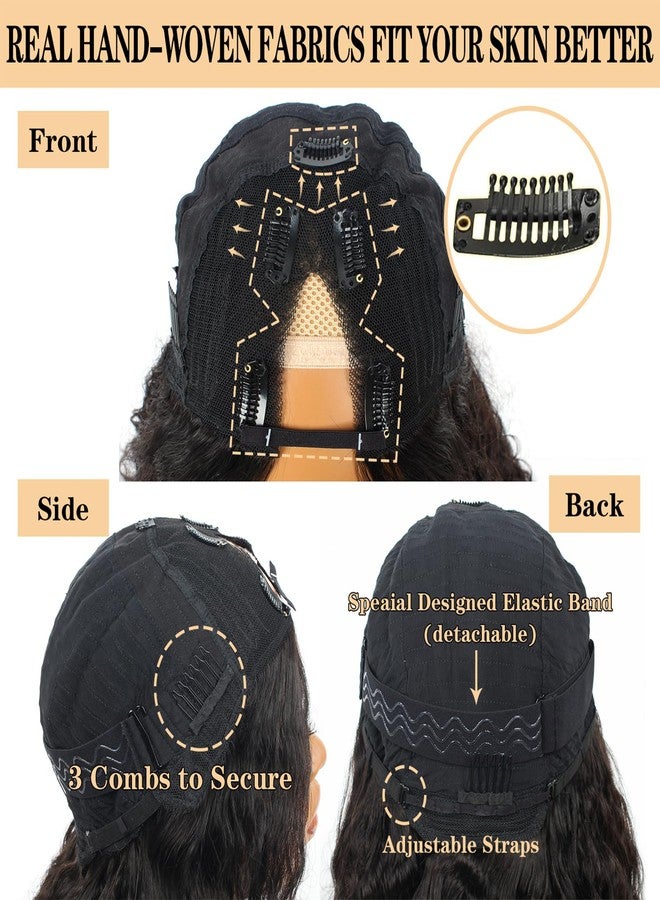 ROYAL IMPRESSION V Part Wig Human Hair Deep Wave 16 Inch Upgrade Glueless U Part Human Hair Wig 200% Density No Leave Out No Sew In V Shape Half Wig For Women Beginner Friendly 3X Longer Lifespan - Image 5