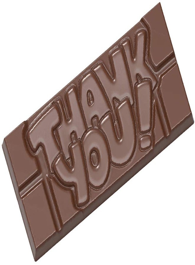 Chocolate World CW12014 Thank-You!-Tablet Polycarbonate Candy Mold with 4 Cavities, Each 50mm x 118mm x 8mm High - Image 1