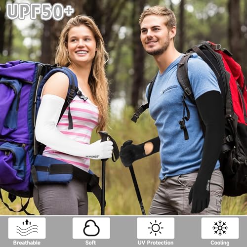 BOARDFEB 3 Pairs UV Long Sun Gloves Women Touchscreen Driving Full Finger Protective Arm Gloves UPF 50+ for Outdoor Sports - Image 3