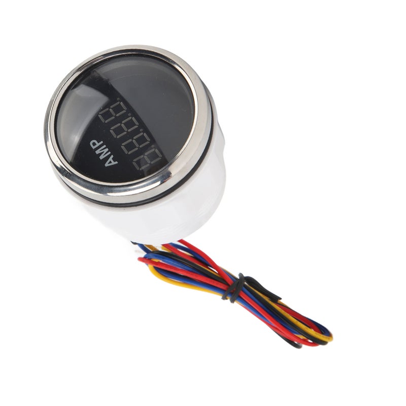 52MM Digital Ammeter DC9 to 32V 100A Sensitive Sensor Accurate Current AMP Gauge for RVs Yachts Fishing Boats Ships Black Dial Silver Bezel - Image 4