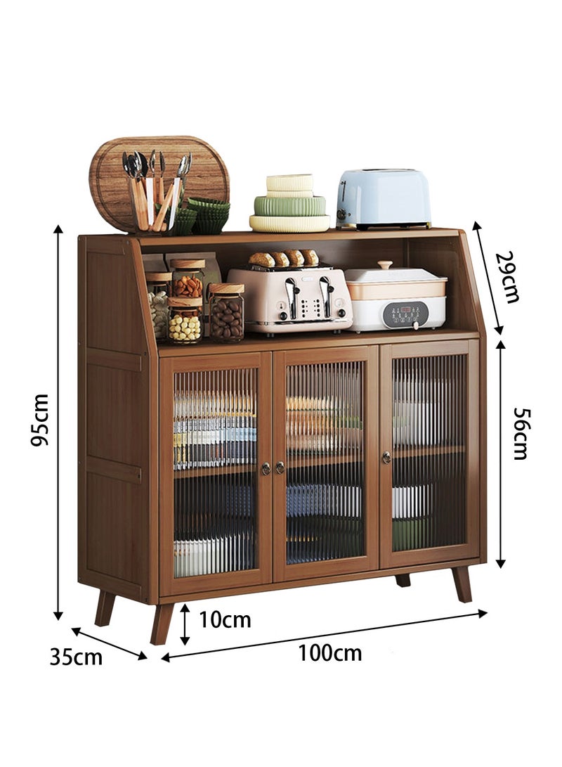 EqiEch Coffee Cabinet, Sideboard With Door And Shelf, Storage Cabinet, Suitable For Home Living Room And Kitchen, 100*35*95 cm - Image 5