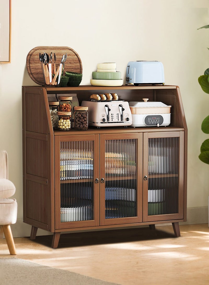 EqiEch Coffee Cabinet, Sideboard With Door And Shelf, Storage Cabinet, Suitable For Home Living Room And Kitchen, 100*35*95 cm - Image 1