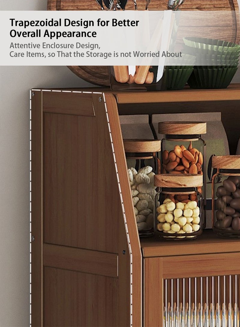 EqiEch Coffee Cabinet, Sideboard With Door And Shelf, Storage Cabinet, Suitable For Home Living Room And Kitchen, 100*35*95 cm - Image 3