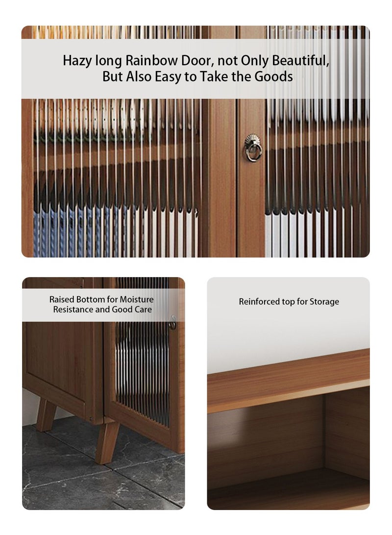 EqiEch Coffee Cabinet, Sideboard With Door And Shelf, Storage Cabinet, Suitable For Home Living Room And Kitchen, 100*35*95 cm - Image 4