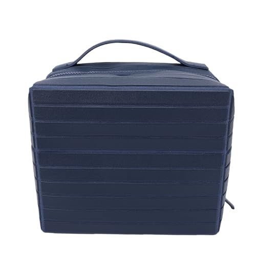 Yechiry Foldable Makeup Bag, Water Proof Makeup Organizer, Large Capacity Travel Size Toiletries with Zip Closure Instantly Lays Flat Cosmetic Case for Women Toiletries Organizer (Navy Blue) - Image 1