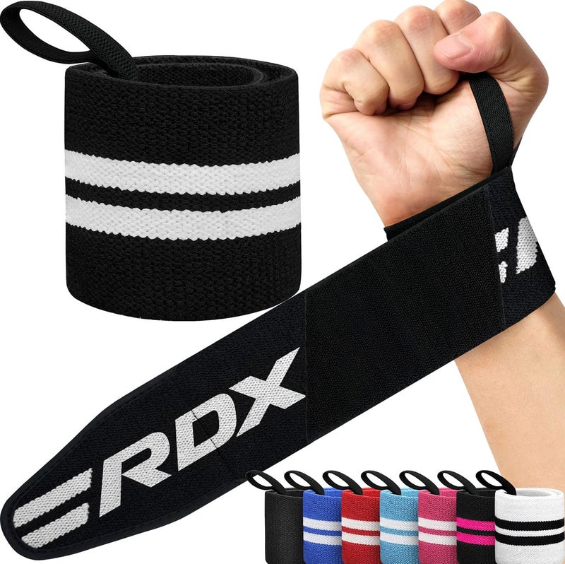 Rdx Wrist Wraps for Weightlifting (Pair), IPL USPA Approved, Elasticated 18” Cotton Straps Support with Thumb Loop, Gym Wrap for Weight Lifting Powerlifting Competition Strength Training Bodybuilding - Image 1