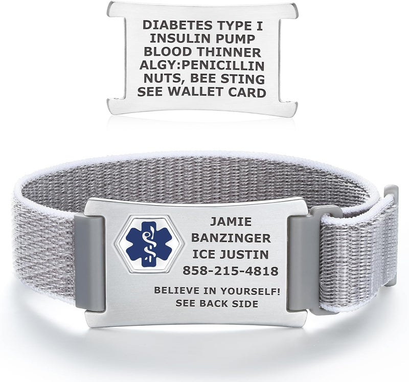 Divoti Custom Engraved Medical Alert ID Bracelet – Dual-Sided Wristband, Stainless Steel – Durable & Rust Free – Adjustable & Trim-to-Fit – Emergency Medical Info Band for Men & Women - Image 1