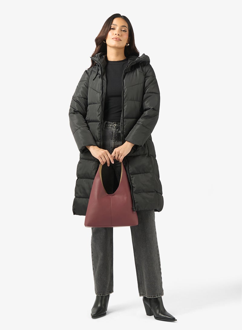 ايلا جاكيت مبطن متوسط الطول بغطاء رأس - Image 4