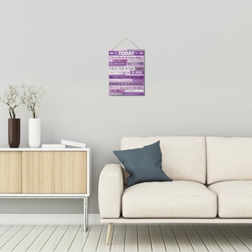 ZPPRJF Purple Wall Decor, Motivational Wall Art, 20x26cm, Wood, Rustic Style, Perfect for Home, Office & More - Image 4