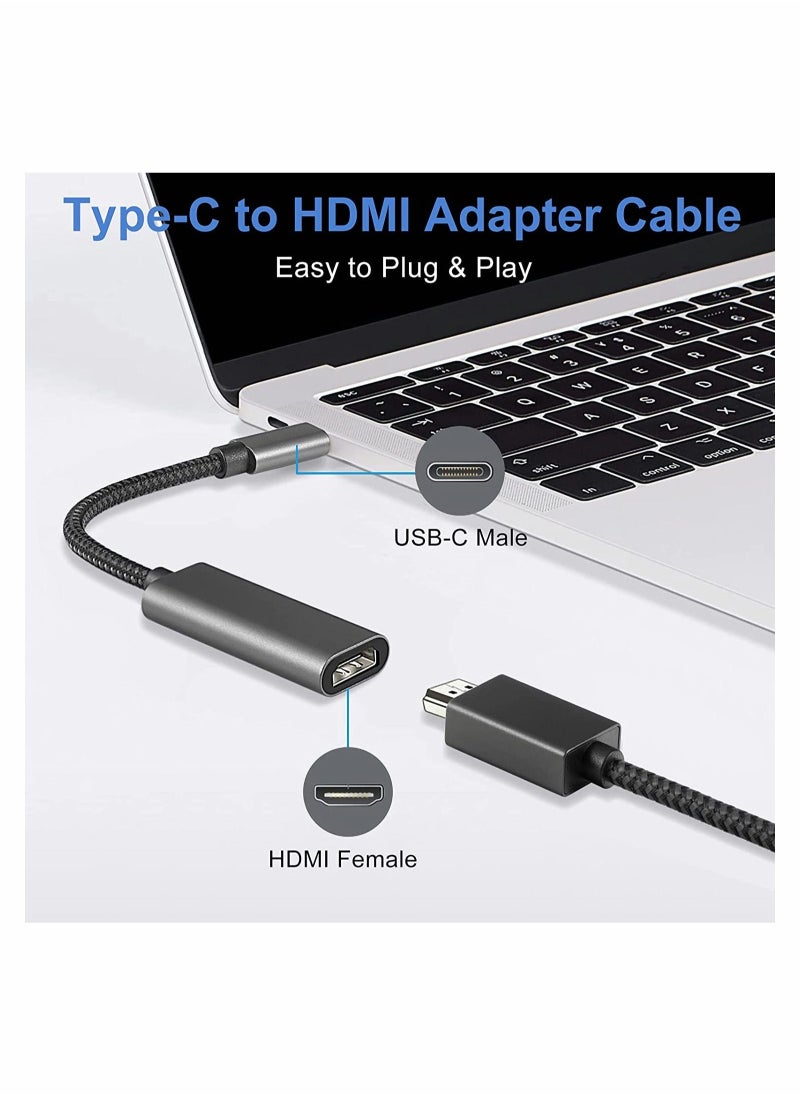 USB C to HDMI Adapter 4K 60Hz Type c to HDMI 4K Adapter USB C to 4K HDMI Digital AV Adapter Type C Thunderbolt 3/4 to HDMI Adapter with Video Audio Output for MacBook Air iPad Pro Surface Pro