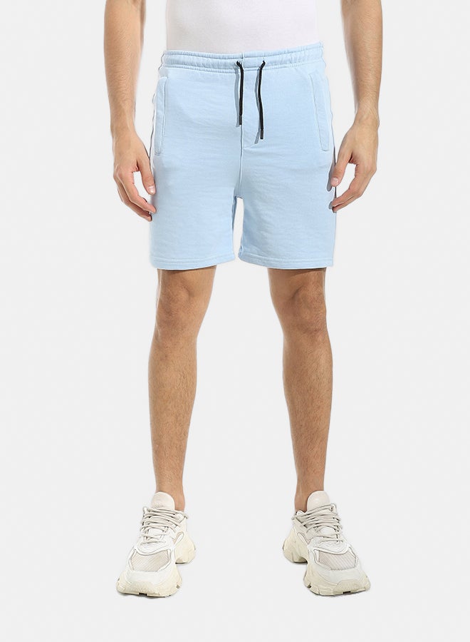 Andora Comfy Shorts With Sided Pockets and Drawstrings Waist _ Light Blue - Image 1
