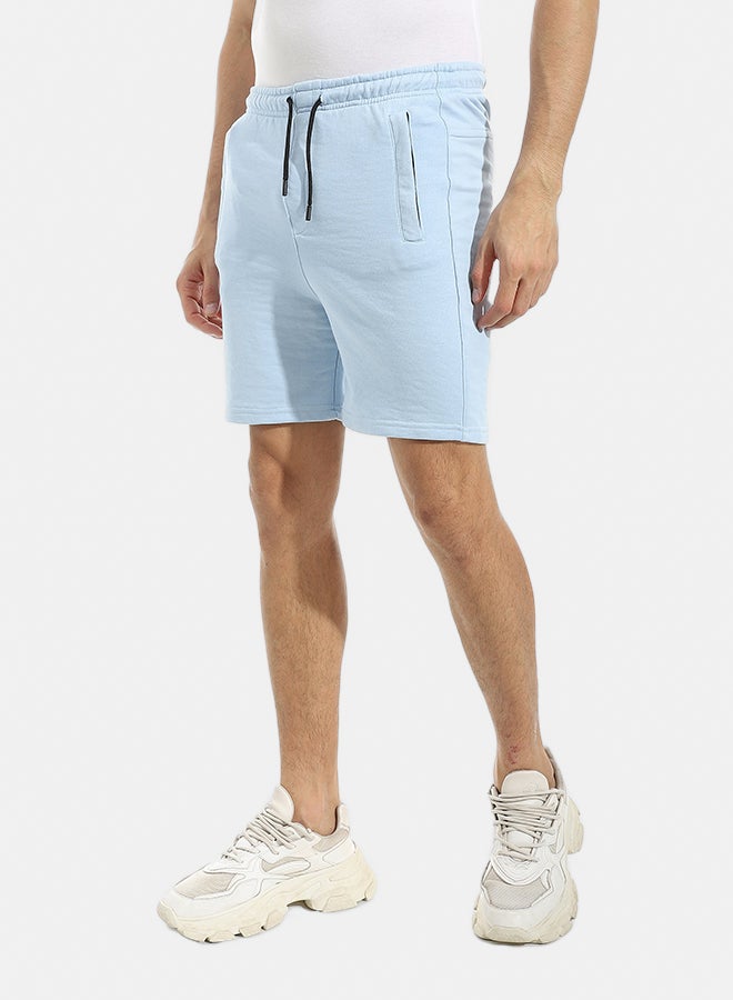 Andora Comfy Shorts With Sided Pockets and Drawstrings Waist _ Light Blue - Image 5
