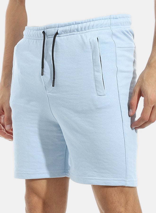 Andora Comfy Shorts With Sided Pockets and Drawstrings Waist _ Light Blue - Image 2