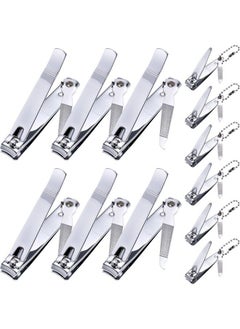Bememo 12 Pieces Stainless Nail Clippers Set Fingernail Clippers And Toenail Clippers Nail Cutter Tool Set For Kids Men Women (12 Pieces Fingernail And Toenail Clipper Set)  - Image 1