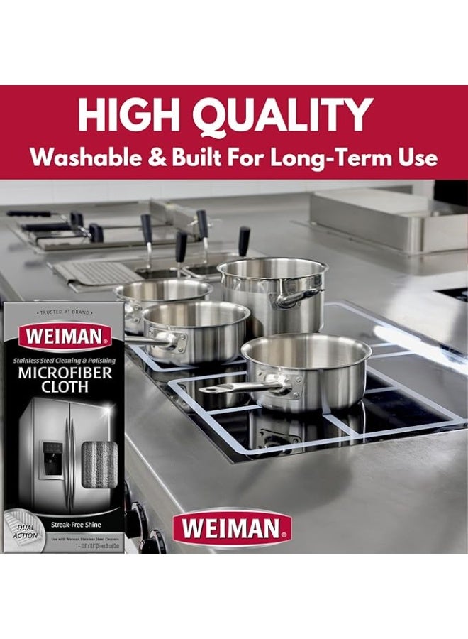 Weiman Microfiber Cloth for Stainless Steel - Safely Traps and Removes Dirt, Oil and Grime to Protect From Scratches - Image 5