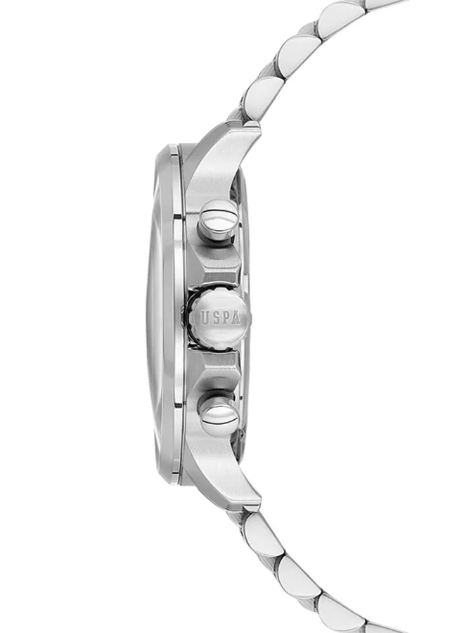 U.S. Polo Assn. New Stainless Steel Bracelet Quartz Multifunction Watch for Men, 43mm