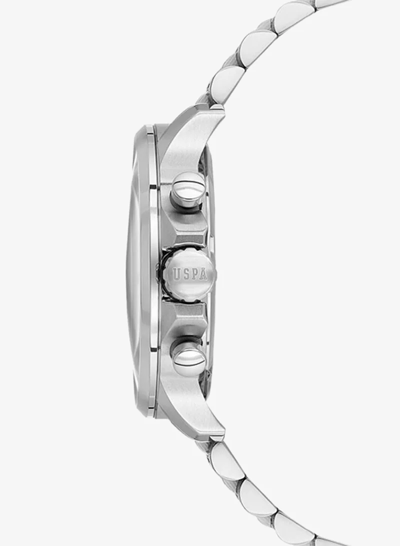 U.S. Polo Assn. New Stainless Steel Bracelet Quartz Multifunction Watch for Men, 43mm