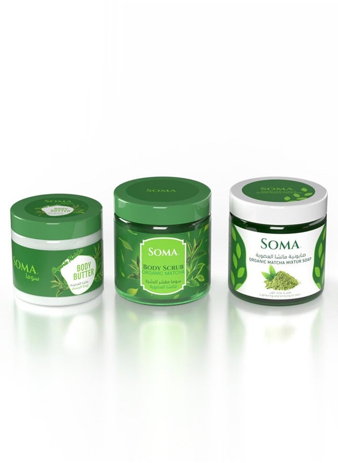Soma Soma Matcha Body Set (Soap - Scrub - Butter) 