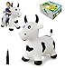 Hot Max HotMax Bouncy Cow Hopping Horse Toys Inflatable Bouncing Animal Hopper for Toddlers or Kids Ride on Jumping Farm Toys for Boy or Girl Birthday Gift 2 3 4 Year Old White Cow - Image 4