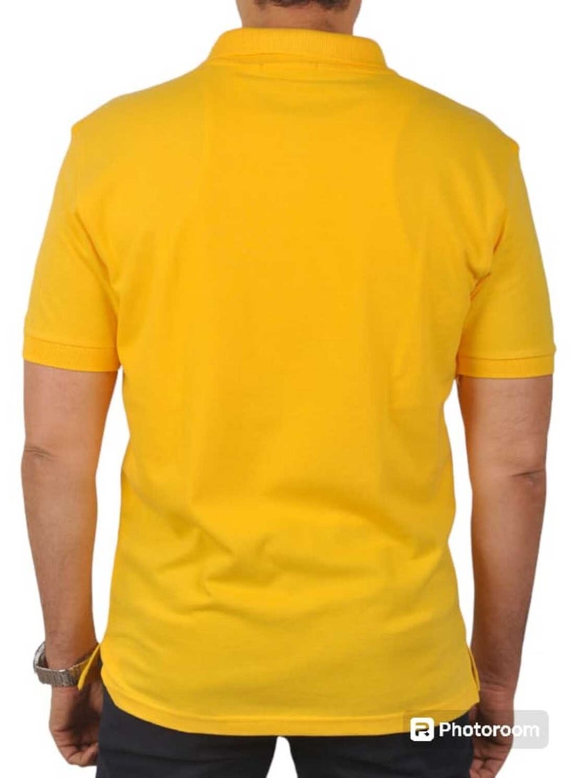 Jupiter Yellow Cotton Polo T-Shirt - Image 2