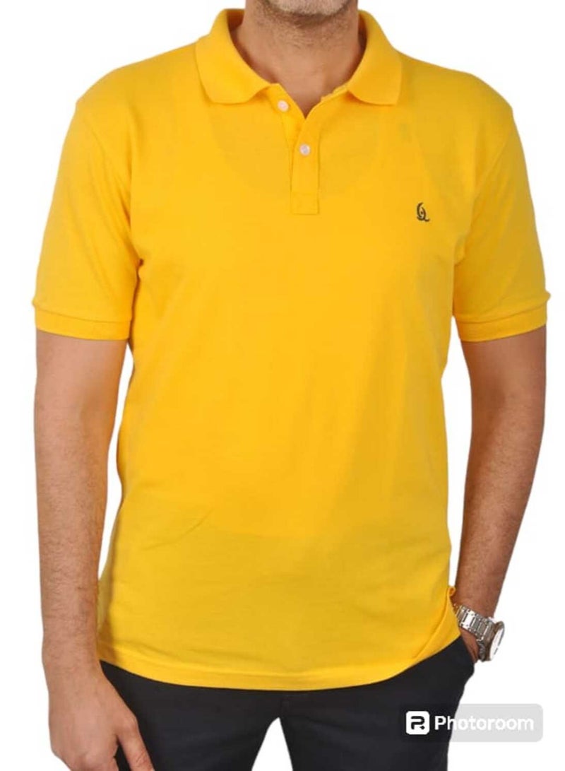 Jupiter Yellow Cotton Polo T-Shirt - Image 1