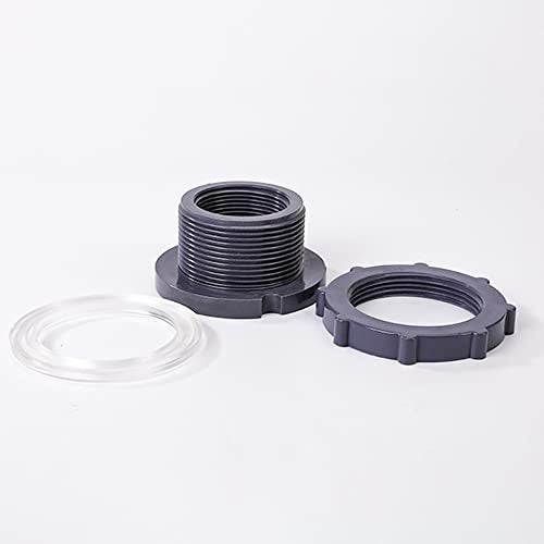 Sanpaint 1.5 Inch PVC Bulkhead Fitting for Water Barrel, Water Tank, Rain Barrels,NPT1.5 female thread (1-4/5 inch I.D.) PVC - Image 3
