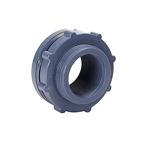 Sanpaint 1.5 Inch PVC Bulkhead Fitting for Water Barrel, Water Tank, Rain Barrels,NPT1.5 female thread (1-4/5 inch I.D.) PVC - Image 1
