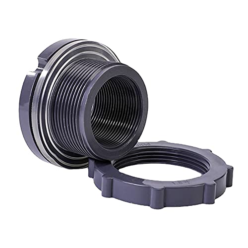 Sanpaint 1.5 Inch PVC Bulkhead Fitting for Water Barrel, Water Tank, Rain Barrels,NPT1.5 female thread (1-4/5 inch I.D.) PVC - Image 4