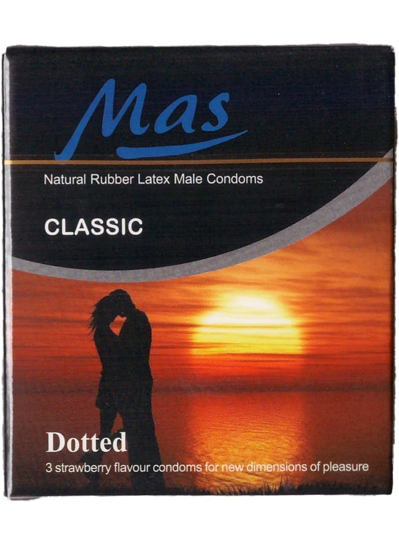 MAS Classic Dotted Condoms – Natural Latex | Pack of 4 Boxes (3 Condoms per Box) - Image 2