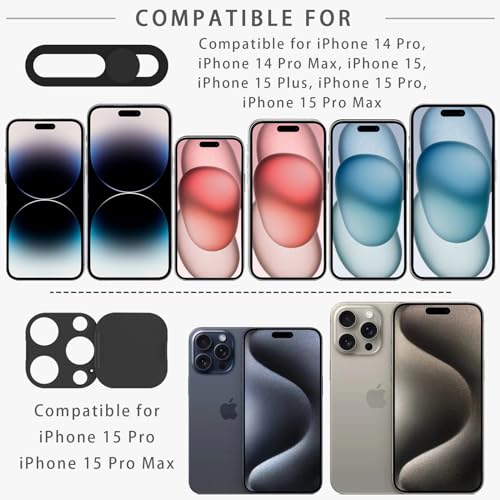 EYSOFT Privacy Cover Compatible for 15 Pro/iPhone 15 Pro Max with Front Camera Cover,Protect Privacy and Security But Not Affect Facial Recognition（2Pack） - Image 5