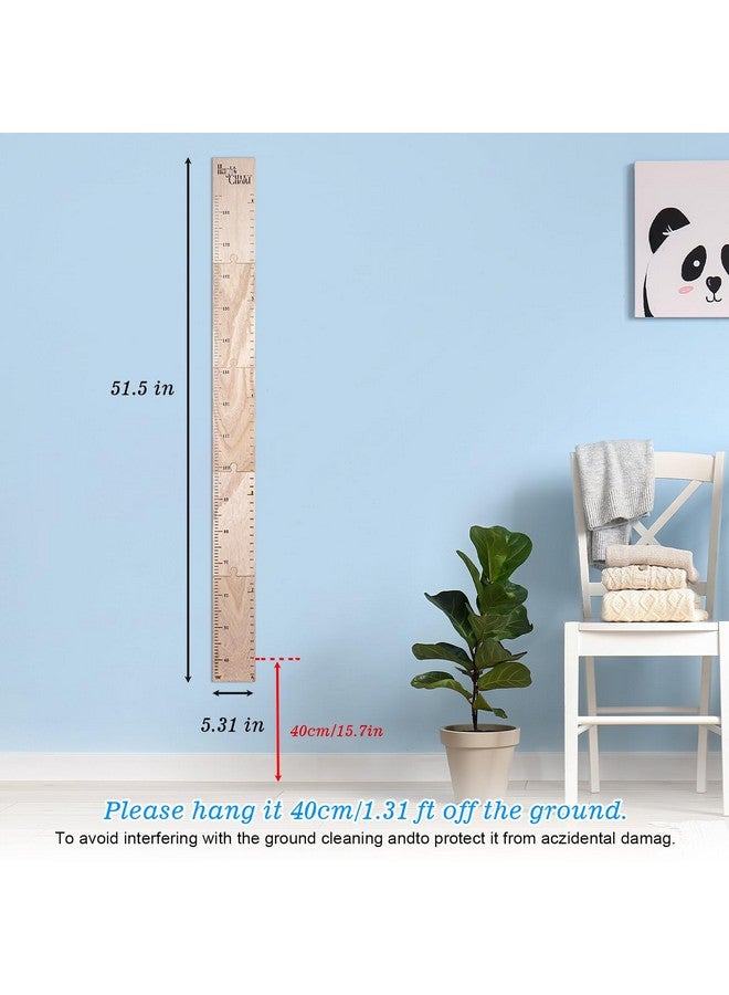 HOMEE Growth Chart for Wall, Wooden Height Chart for Kids，Natural Wood Height Measurement for Kids，Height Ruler Measurement Growth Chart for Baby Kid Room Nursery Wall Decor - Image 2