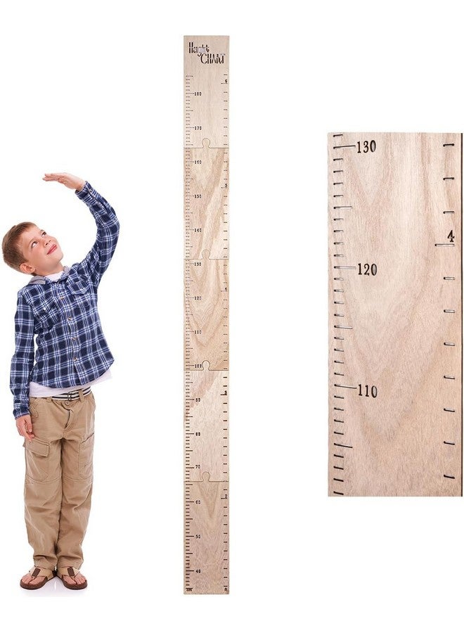 HOMEE Growth Chart for Wall, Wooden Height Chart for Kids，Natural Wood Height Measurement for Kids，Height Ruler Measurement Growth Chart for Baby Kid Room Nursery Wall Decor - Image 1