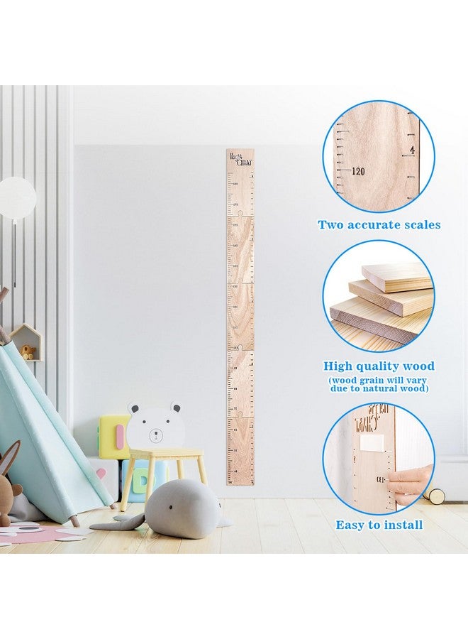 HOMEE Growth Chart for Wall, Wooden Height Chart for Kids，Natural Wood Height Measurement for Kids，Height Ruler Measurement Growth Chart for Baby Kid Room Nursery Wall Decor - Image 3