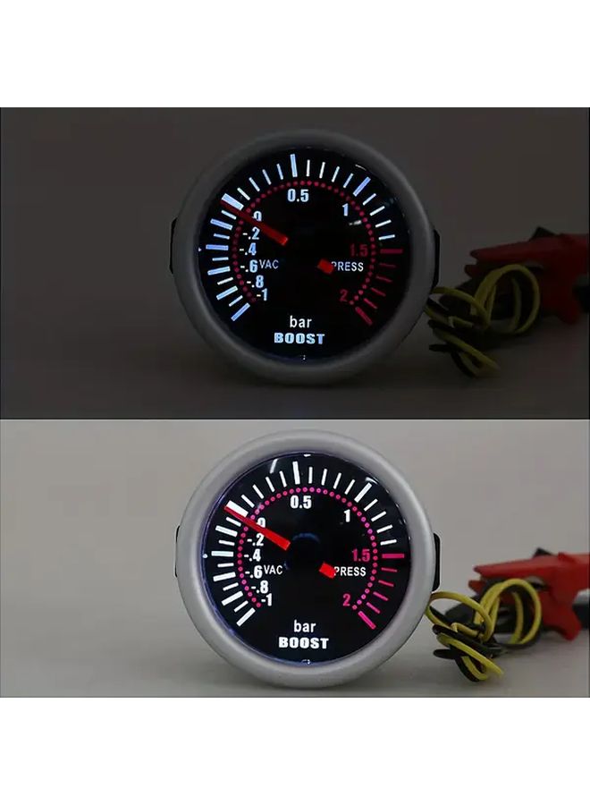 Universal 2 Inch 52mm LED Smoke Lens Turbo Boost Gauge 1 To 2 Bar Barometric Pressure Sensor Red White Analog Display 12V Automotive Engine Monitor - Image 5