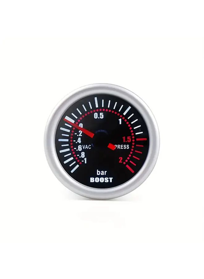 Universal 2 Inch 52mm LED Smoke Lens Turbo Boost Gauge 1 To 2 Bar Barometric Pressure Sensor Red White Analog Display 12V Automotive Engine Monitor - Image 1