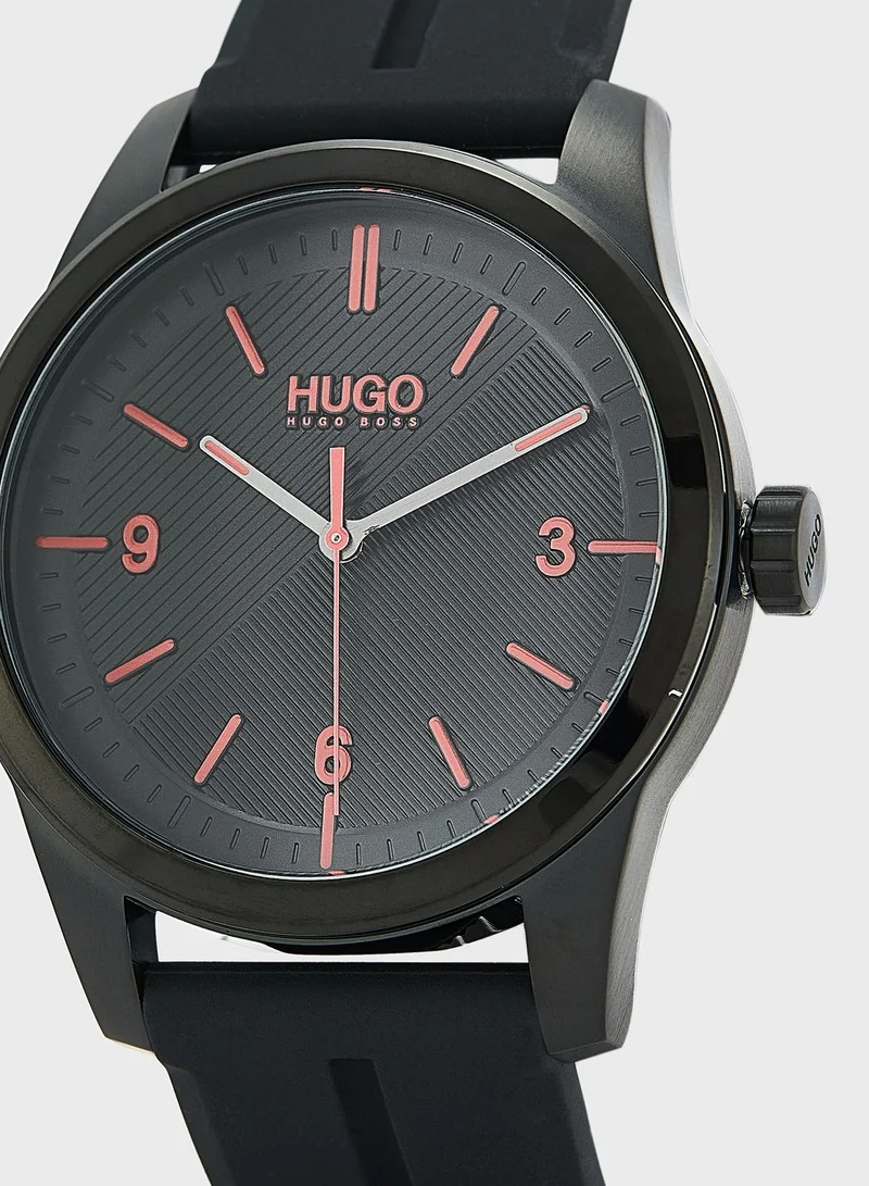 HUGO Silicone Strap Analog Watch