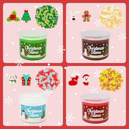 Leetous Christmas Party Favors for Toddler Boys Girls 8 Pack Holiday Slime Kit Small Xmas Classroom School Gifts Prizes for Kids Student Christmas Non Candy Goodie Treat Bag Stocking Stuffers Trinkets - Image 5