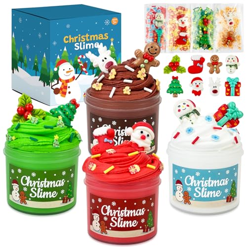 Leetous Christmas Party Favors for Toddler Boys Girls 8 Pack Holiday Slime Kit Small Xmas Classroom School Gifts Prizes for Kids Student Christmas Non Candy Goodie Treat Bag Stocking Stuffers Trinkets - Image 1