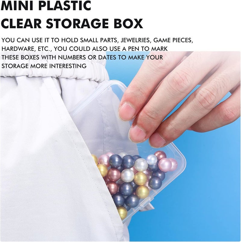 Jetec 18 Pieces Mini Plastic Clear Beads Storage Containers Box for Collecting Small Items, Beads, Jewelry, Business Cards, Game Pieces, Crafts (3.3 x 3.3 x 1.1 Inch) - Image 3