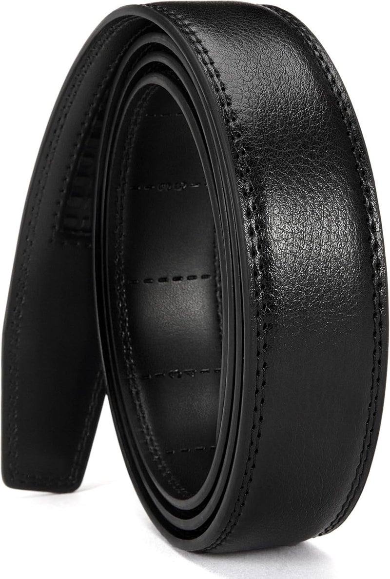 Contacts Belt Ratchet Buckle Strap Only – Waist Size Adjustable from 28" to 40" – Replacement Strap for Automatic Click Belts – No Buckle Included (15-Grain Black) - Image 1