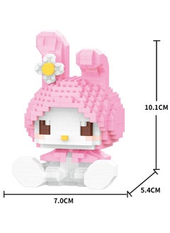 LELE BROTHER 406PCS Cartoon My Melody Building Bricks Set, Mini Block Building Set, Classic Mini Building Bricks, Assembling Building Blocks Suitable for Boys and Girls Aged 6 and Up  - Image 3