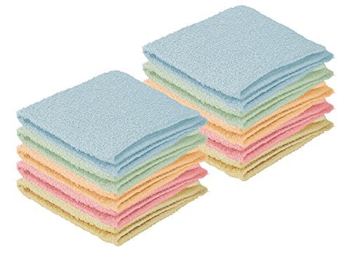DecorRack 10 Pack 100% Cotton Wash Cloth, Luxurious Soft, 12 x 12 inch Ultra Absorbent, Machine Washable Washcloths, - Image 1