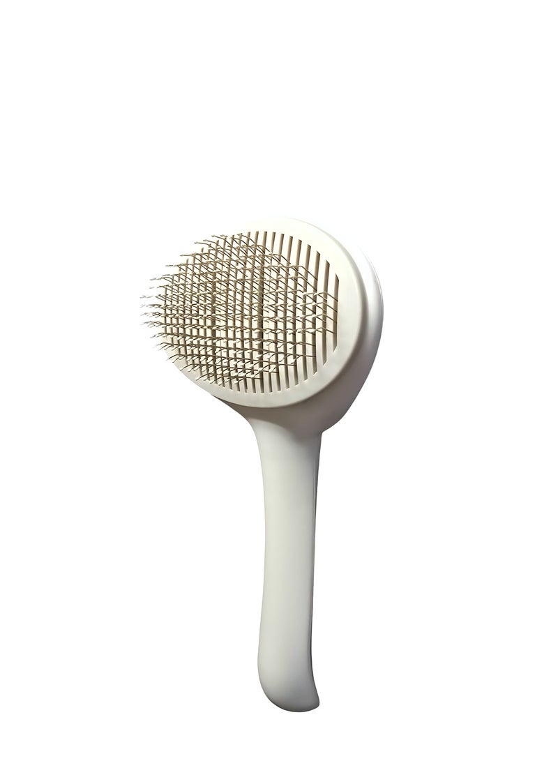 Self Cleaning Slicker Pet Brush, Dog & Cat Grooming Shedding Brush - Easy to Remove Loose Undercoat, Pet Massaging Tool Suitable for Pets with Long or Short Hair (Grey) - Image 5