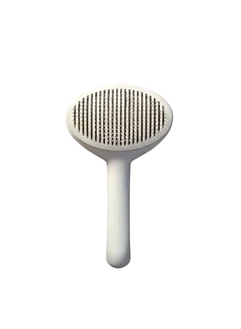 Self Cleaning Slicker Pet Brush, Dog & Cat Grooming Shedding Brush - Easy to Remove Loose Undercoat, Pet Massaging Tool Suitable for Pets with Long or Short Hair (Grey) - Image 3