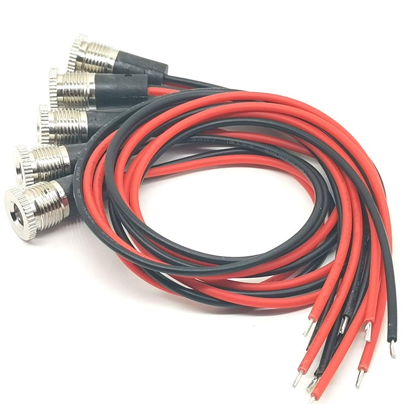 AYECEHI 5Pack 5.5 x 2.1 MM 10A DC-099 Power Jack Cord Socket Threaded Female Mount Connector Adapter with Waterproof Cover Cap - Image 4