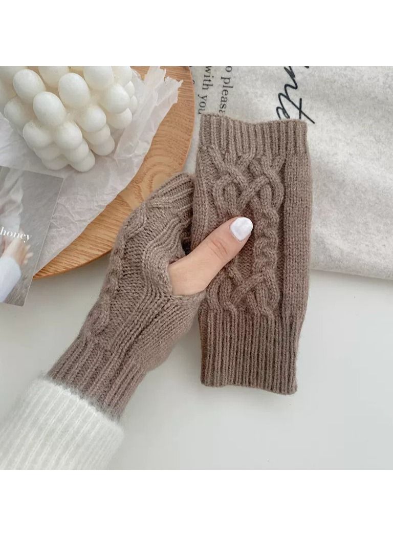 Loquat Fingerless Cotton Polyester Gloves Sleeves 