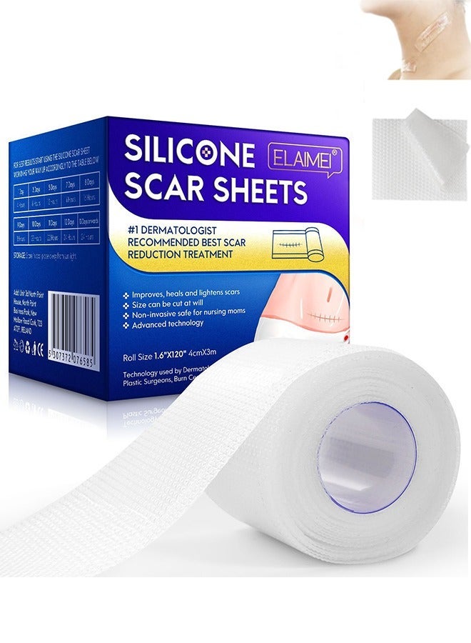 Elaimei Silicone Scar Sheets 3M *4 cm Soft Silicone Gel Scar Sticker Efficient Beauty Scars Removal - Image 1