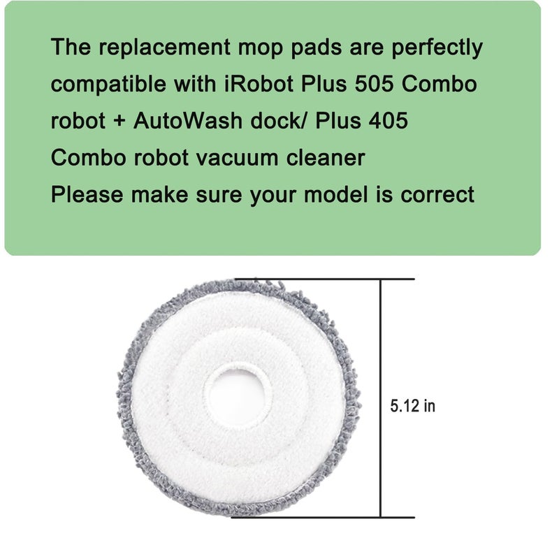 Eifrthe Replacement Mop Pads for iRobot Roomba Plus 405 & 505 Combo Robots,for Dreame X40 Ultra Complete/L10s Pro Ultra Heat/X40 Master/L40 Ultra/L10s Ultra Gen 2 Robot Vacuum - Image 4